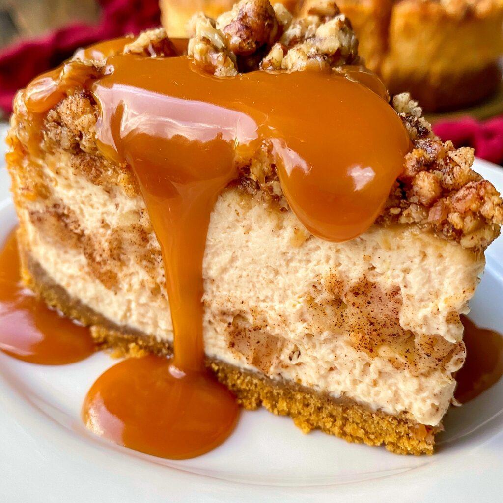 Spiced Caramel Apple Cheesecake Delight
